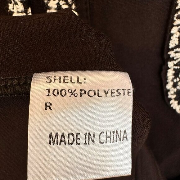 Sonja Morgan Black Collared Long Sleeve Mini Dress Beaded Trim, Size Large NWT - Picture 14 of 15